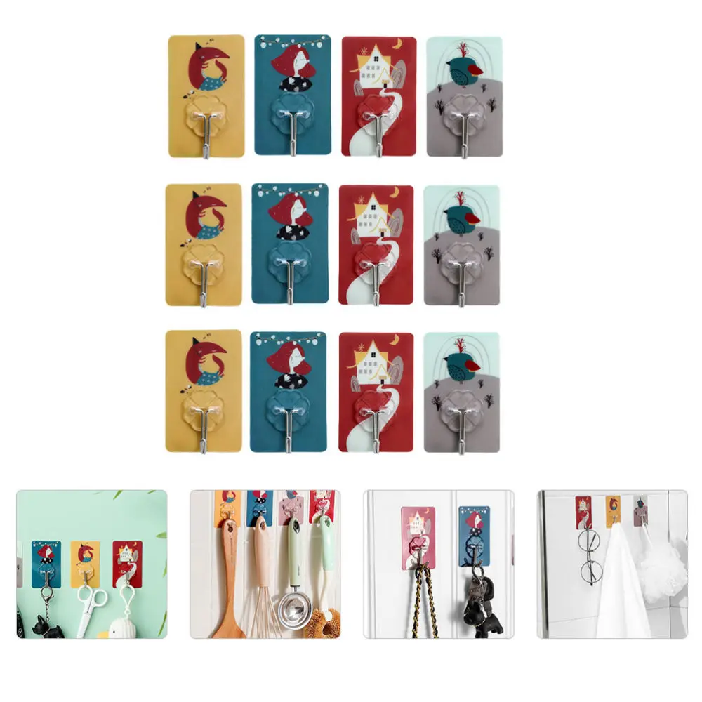 

20pcs Lovely Wall Hooks Punch-free Clothes Holders Kitchen Sundries Hooks