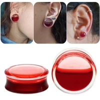 2pcslot acrylic liquid ear tunnel plugs lobe earrings piercing ear gauge ear expander piercing body jewelry 8mm 25mm