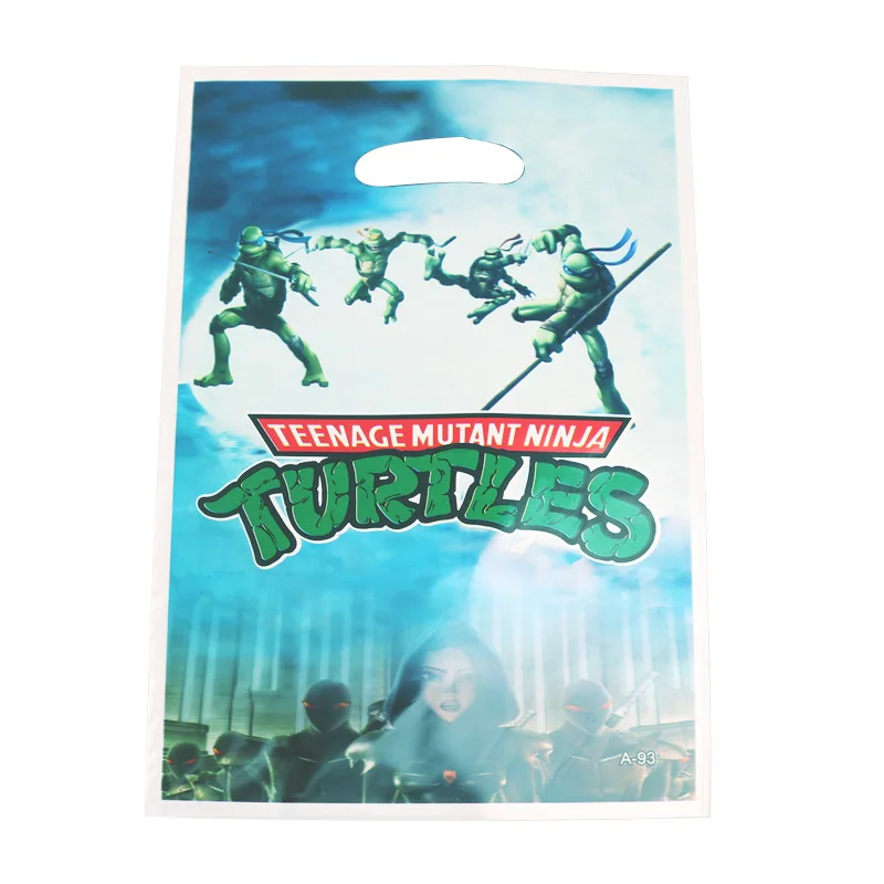Ninja Turtle 10 шт./лот Подарочная сумка для пожарной машины для вечеринки в честь Дня рождения ребенка, пластиковая сумка для украшения детских конфет - Цвет: Ninja Turtle