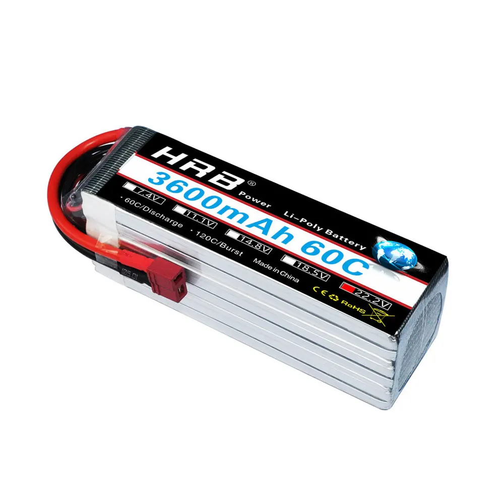 HRB 6S Lipo Батарея 22 2 V 3600 мА/ч 60C 120C для TREX 500 550 вертолет Quadcopter RC автомобиль с XT60 T