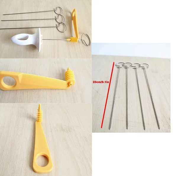 Принадлежности для барбекю 4 шт. гриль шампура из нержавеющей стали спиральный