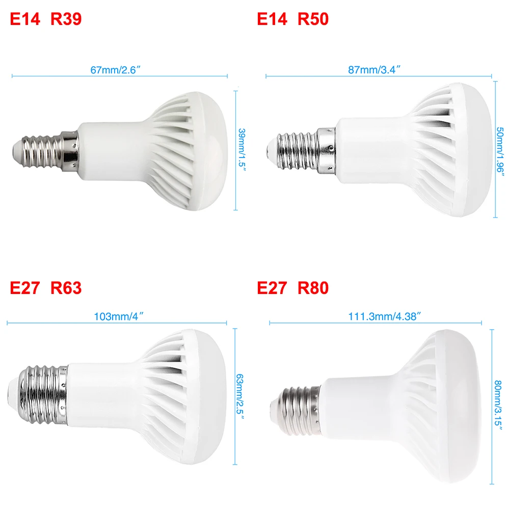 

TSLEEN 10Pcs R39 R50 R63 R80 LED Lamp E14 E27 LED Bulb Light SMD 5730 3W 5W 7W 9W 12W LED Spotlight Lampada LED Home Decoration