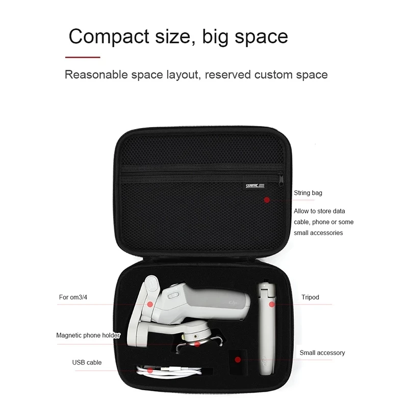 

OM4 Storage Bag Grey PU Waterproof Carrying Case Portable Bag For DJI OSMO Mobile 3 / OM4 Handheld Gimbal Accessories