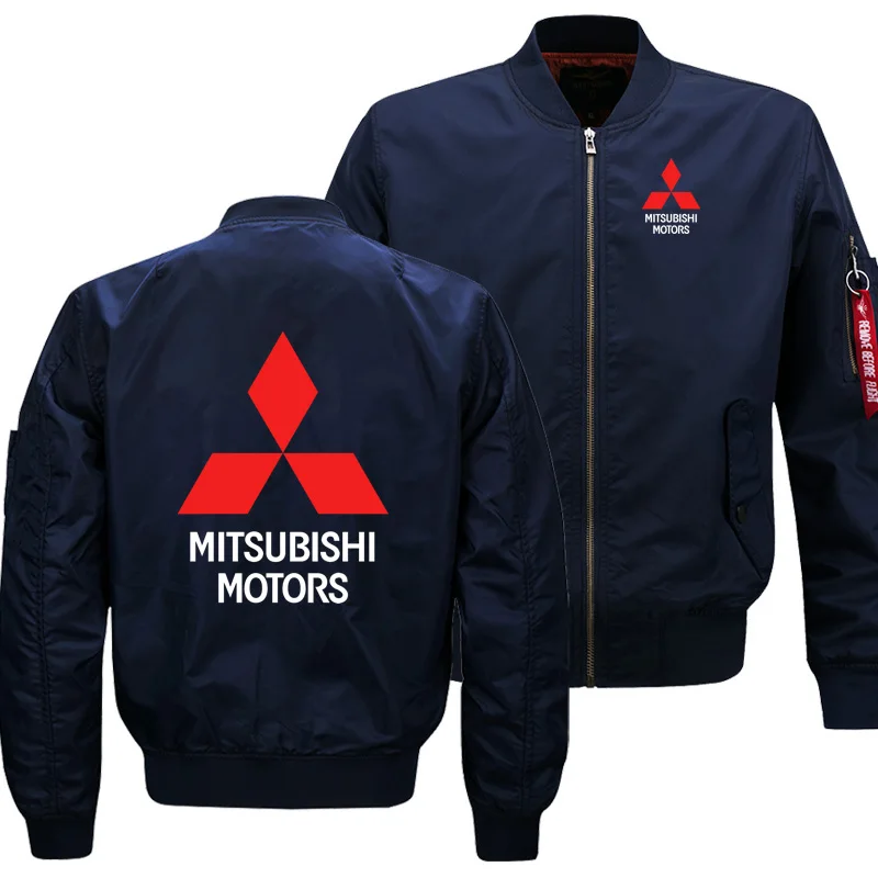 

Navy Mens Flying jacket Winter Warm Slim Fiy Pilot jacket men Mitsubishi Car Logo Sweatshirt HipHop Harajuku jacket Male Coat