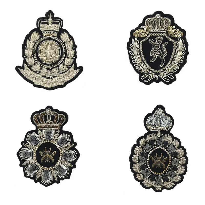 2 шт. металлический Пчелка Лев заплаты вышивки корона аппликации пришить Одежда