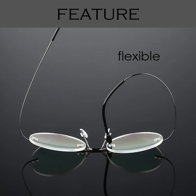 Оправа для очков без оправы титановые женские мужские круглые очки коррекции