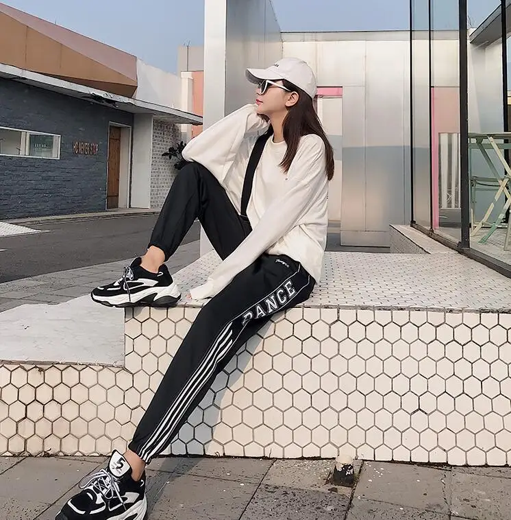 XHJ12 Осенние женские брюки японские Kawaii Harajuku Ulzzang повседневные свободные Ins Harlan повседневные брюки женская одежда для женщин - Цвет: XHJ12
