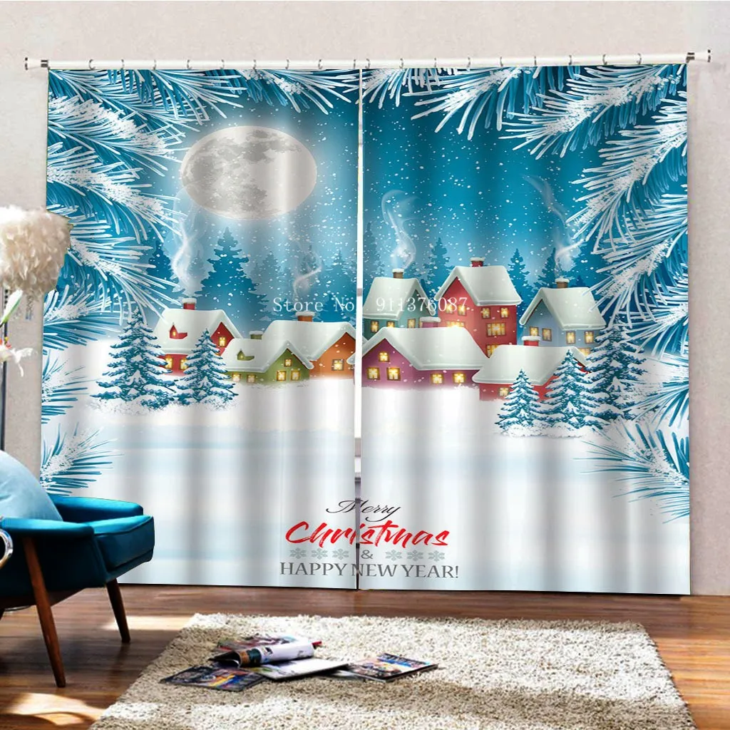 Рождественская елка красное украшение фотообои для окон Декор дома Подарочный