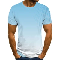 casual and colorful mens t shirt short sleeve 3d round neck t shirt casual and summer fashion