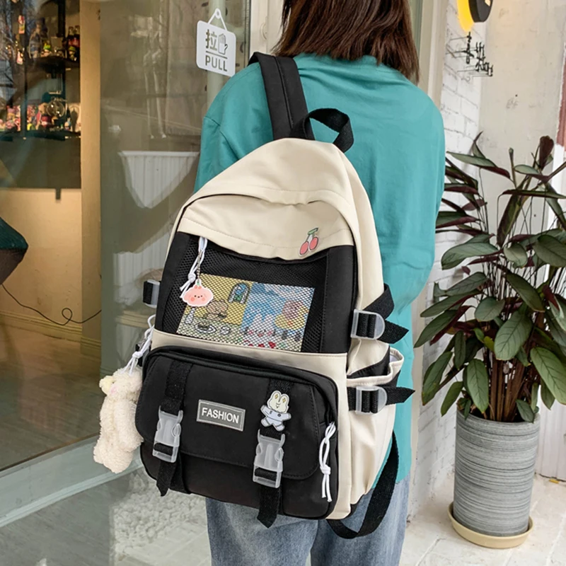 

Kawaii Women Backpack Student Cute College School Bag For Teenage Girls Travel Backbag Lady Anti-Theft Laptop Bag Bookbag