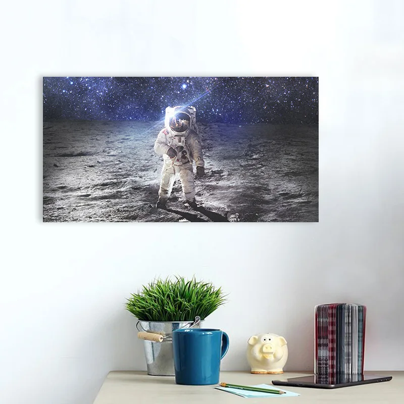 Астронавт Космос научная фантастика Плакат рамка деревянная Холст Картина