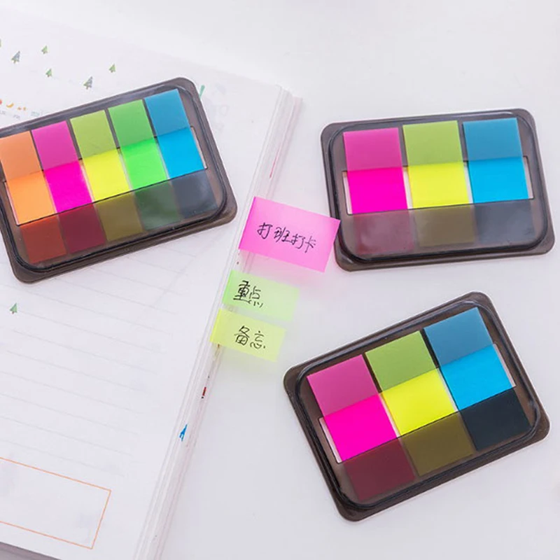 

60/100PCS Fluorescence Sticky Notes Memo Flags Bookmark Marker Tab Sticker ZMONH