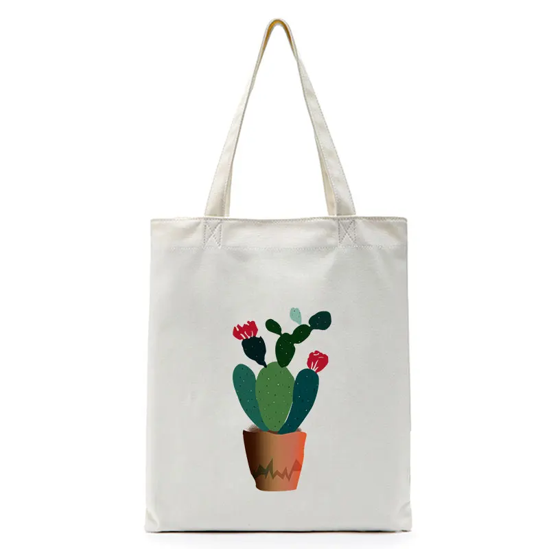 Оригинальная Складная многоразовая Холщовая Сумка кактус сумка тоут на заказ