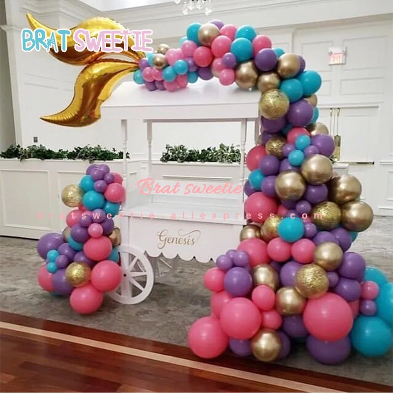 Одеяло хвост русалки воздушные шары гирлянда арочный комплект детского дня