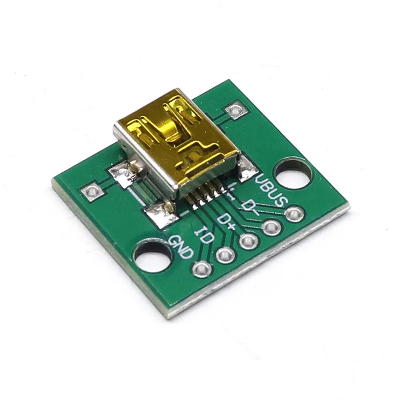 10 шт. адаптер Mini USB для DIP-адаптера 5-контактный женский разъем искусственная