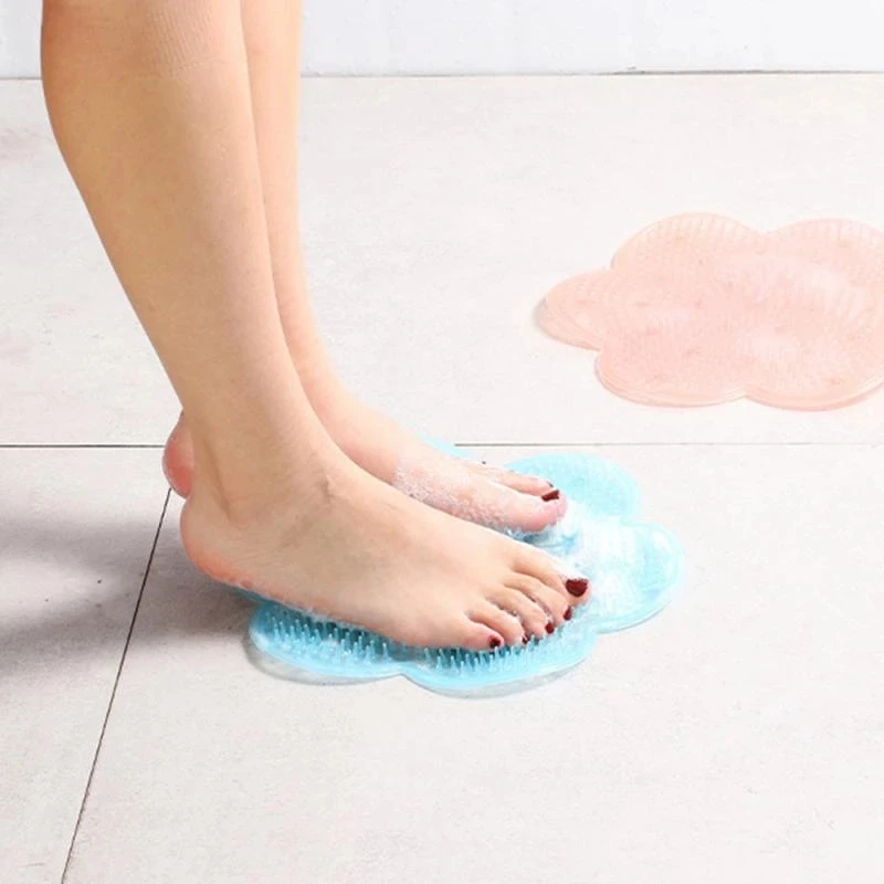 

Shower Back Brush Massage Pad Soft Silicone Lazy Bath Mat Suction Cup Bathroom Remover Skid Cleaning Foot Brush Pad Bath Mat