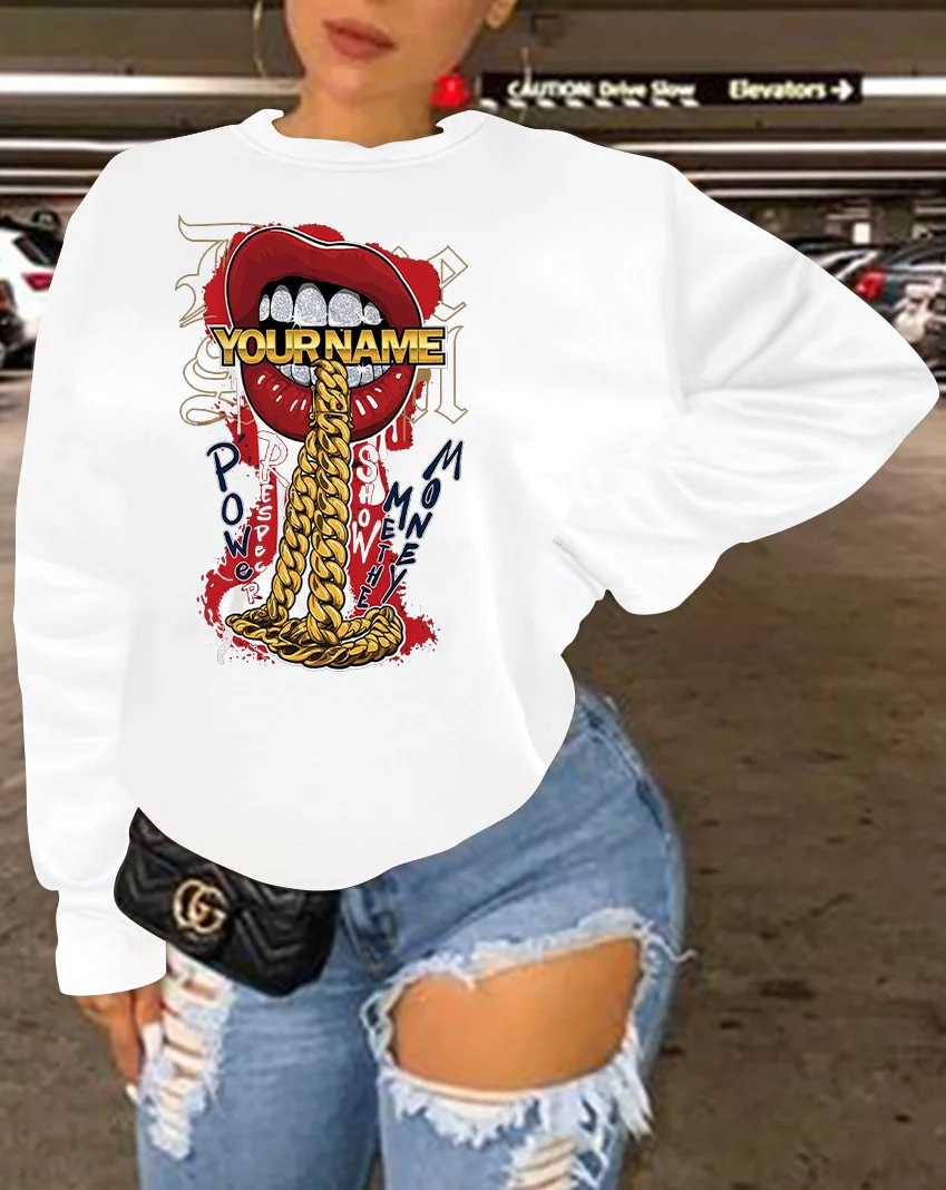 

Women Sweater Clothes 2021 Autumn Casual Pullovers O-Neck Long Sleeve Plus Size Letter Printing Sweatshirt Women Tops