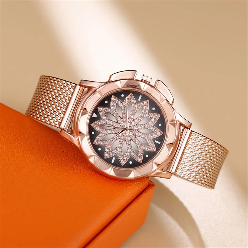 

2021 New Rhinestone Ladies Quartz Wrist Watch The Latest Top Fashion Ladies Steel Belt Watch Wild Lady Creative Fashion Gift