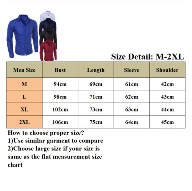 

Men's Luxury Casual Formal Shirt Long Sleeve Slim Fit Business Dress Shirts Men's Tops
