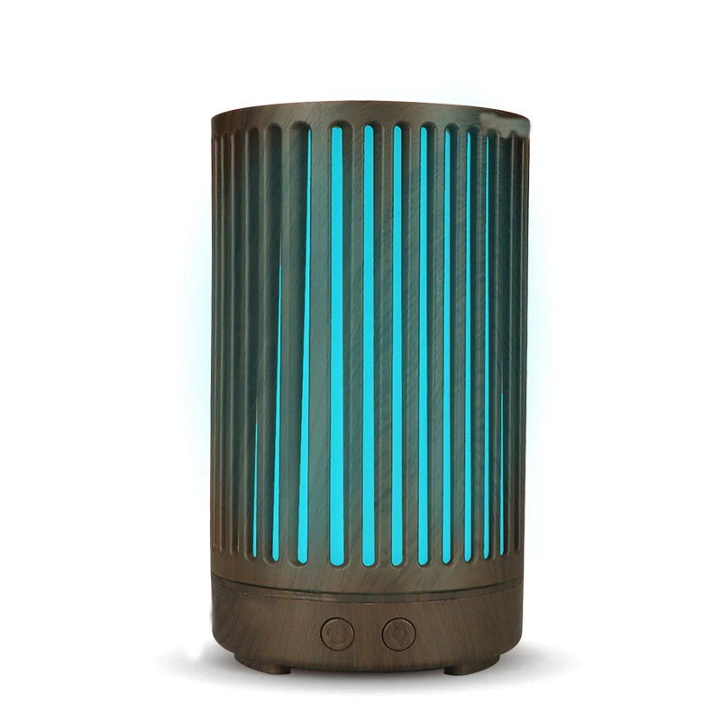 

200ml Air Humidifier Wood Hollow Cylinder Electric Essential Oil Aroma Air Diffuser with 7 Color LED Night Light for Home