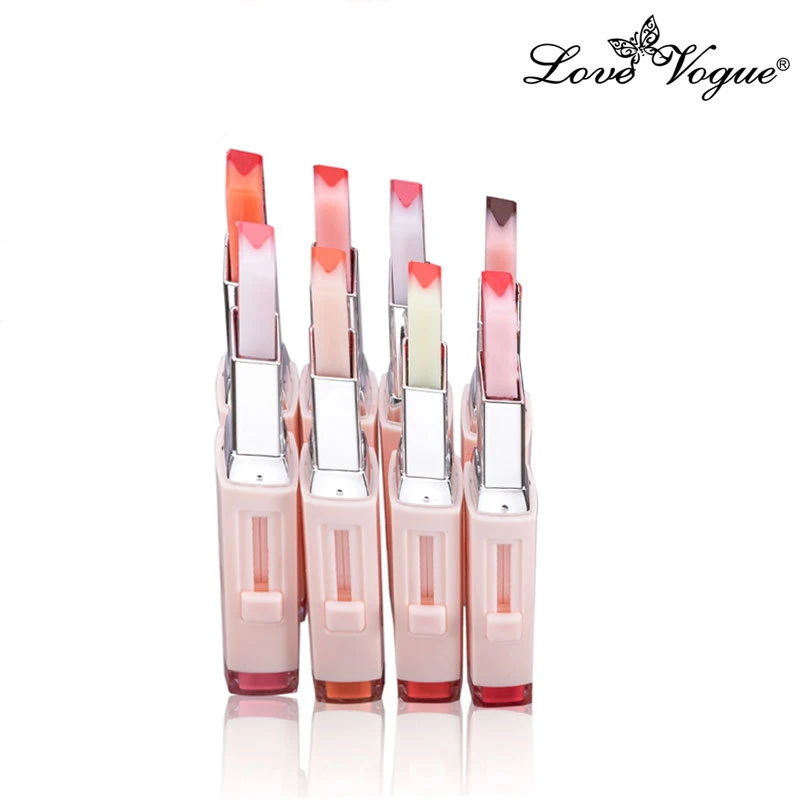 Двухцветная v-образной деталью матовая губная помада градиент блеск для губ