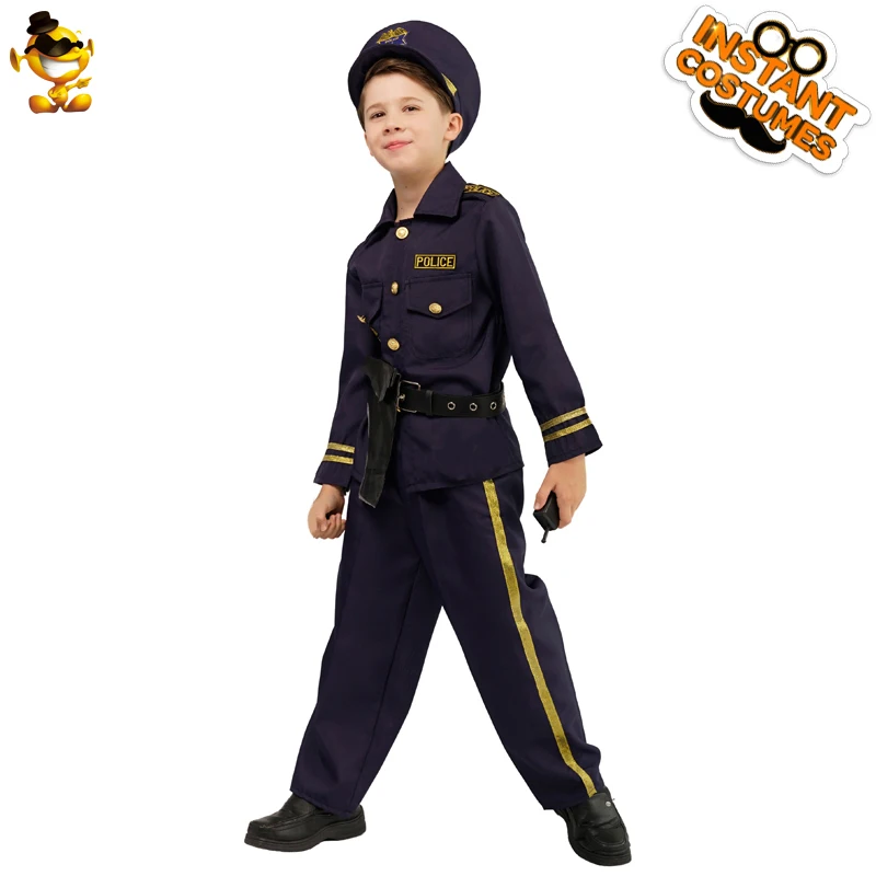 Крутая детская футболка костюм полицейская форма для костюмированной вечеринки