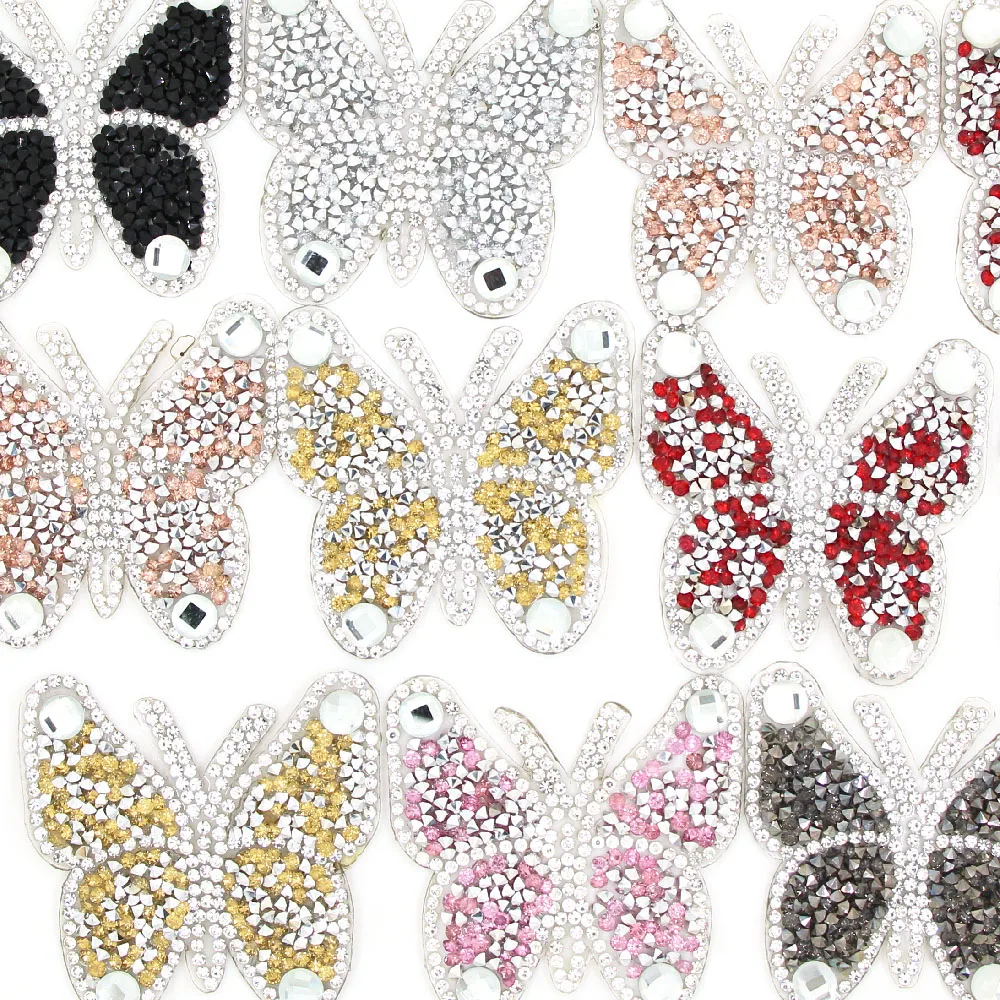 Аппликация для Стразы в виде бабочек разноцветная из смолы 1 шт. платья сделай сам