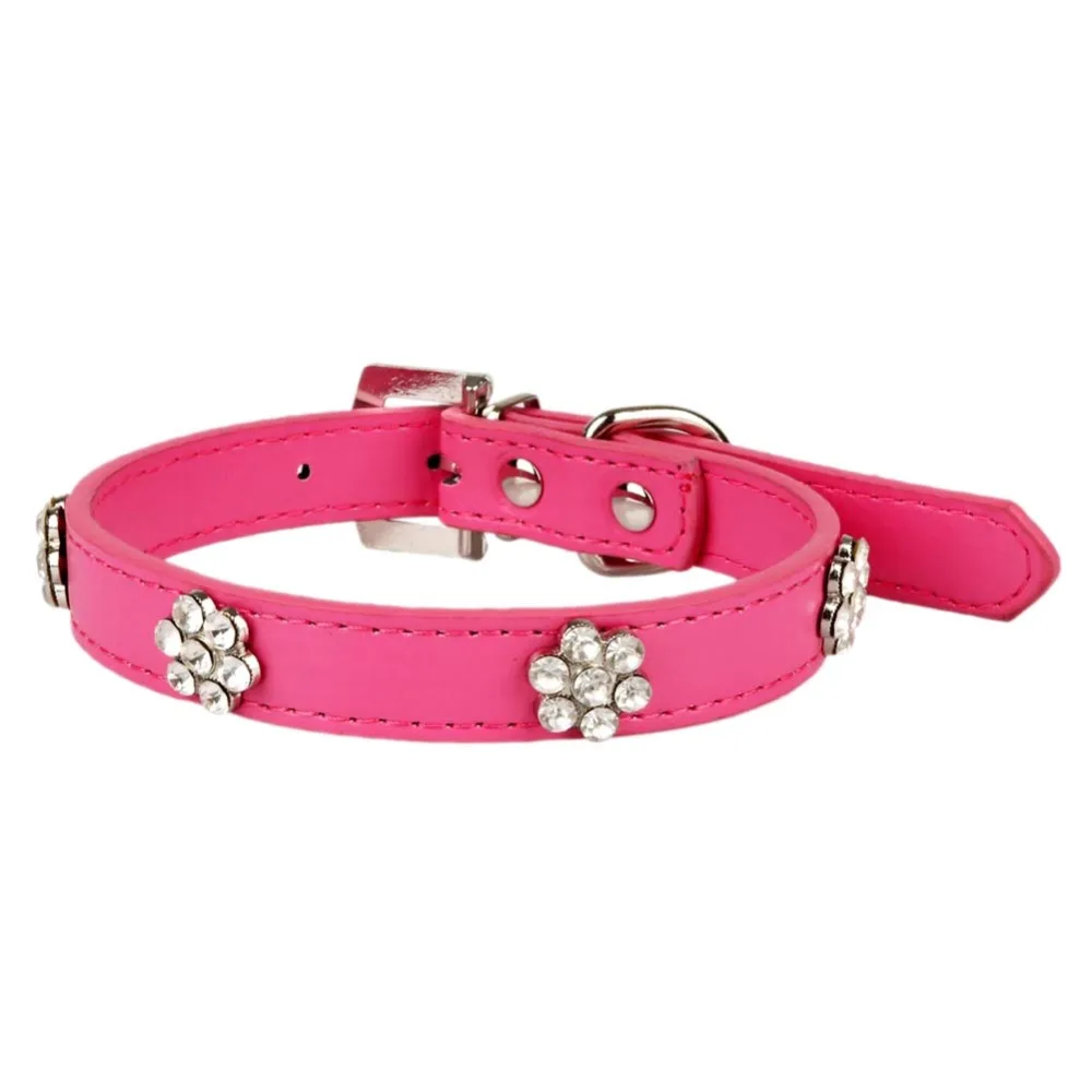 Ошейники для собак декоративный ошейник из искусственной кожи со стразами и