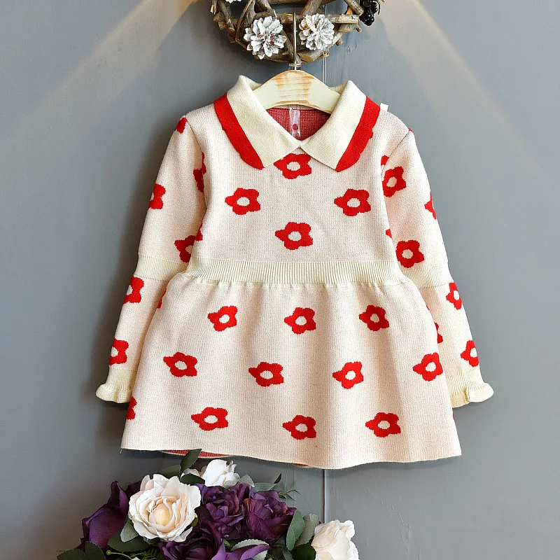 Осеннее платье для девочек Новинка 2020 года Зимнее трикотажное приталенное