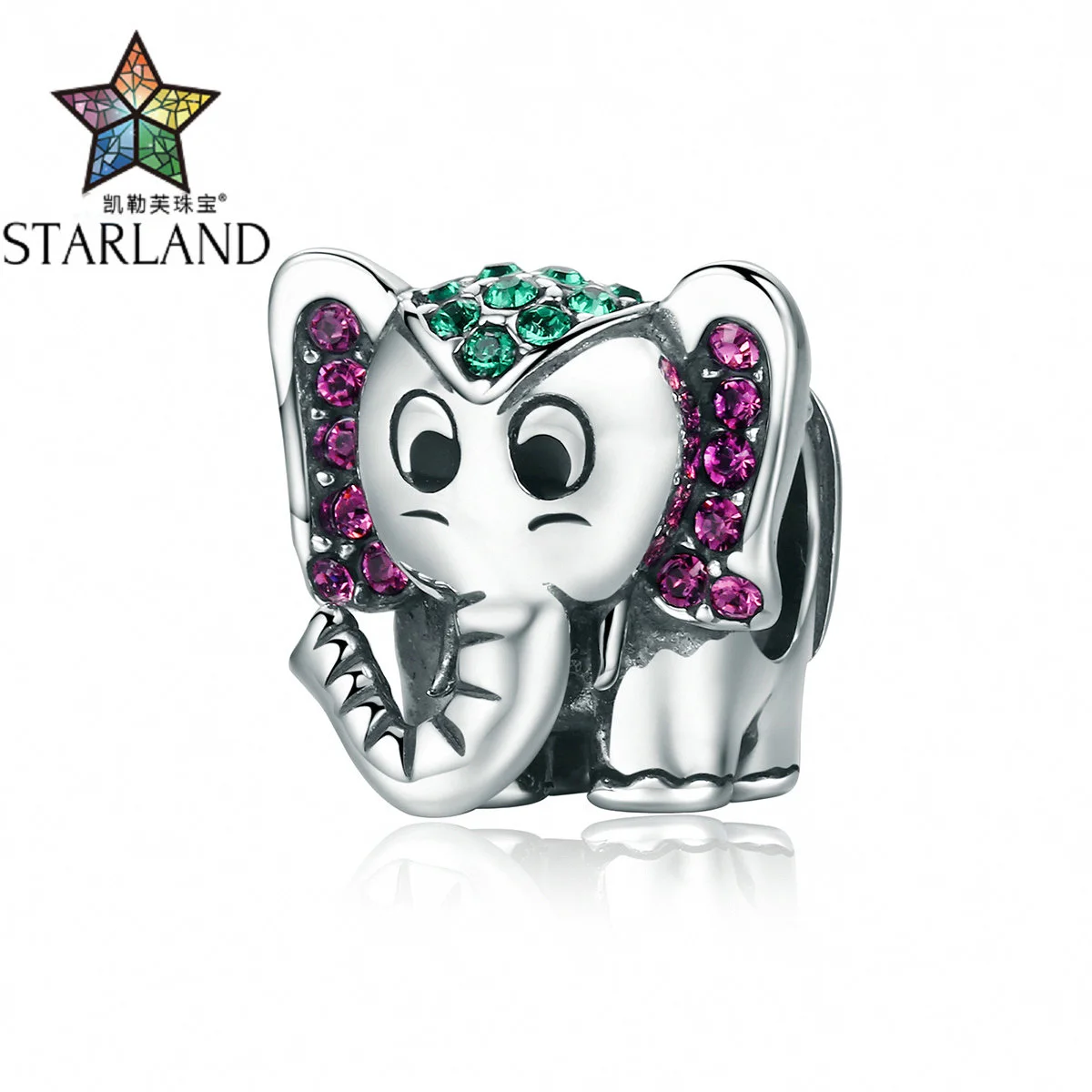 Бусины Starland Flying Dumbo, серебро 925 пробы, слон, сверкающие чешские бусины в виде животных, подходят для женщин, браслет, ювелирные изделия