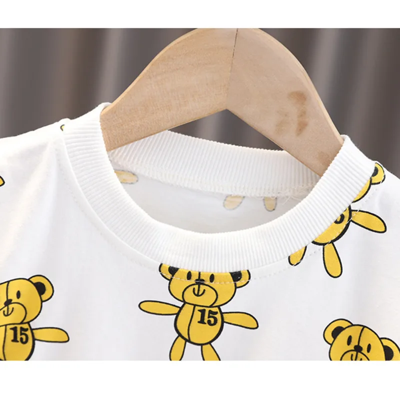 

New Summer Baby Girls Clothes Cute Children Boys Cartoon T-Shirt Strap Shorts 2Pcs/Sets Toddler Fashion Clothing Kids Tracksuits