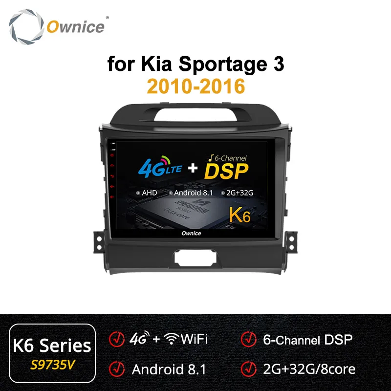 Ownice Android 9,0 360 Panorama k3 k5 k6 для KIA KX5 Sportage 3 4 2007- Автомагнитола 2din Navi gps плеер DSP 4G LTE SPDIF - Цвет: S9735 K6