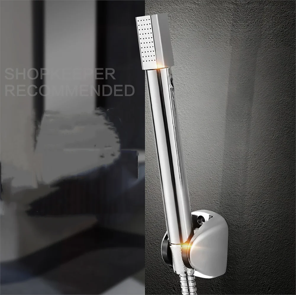 

Mordern Style Bathroom Stainless steel + Copper Hand Held Shower Heads Chrome Top Spray Rain Shower Heads