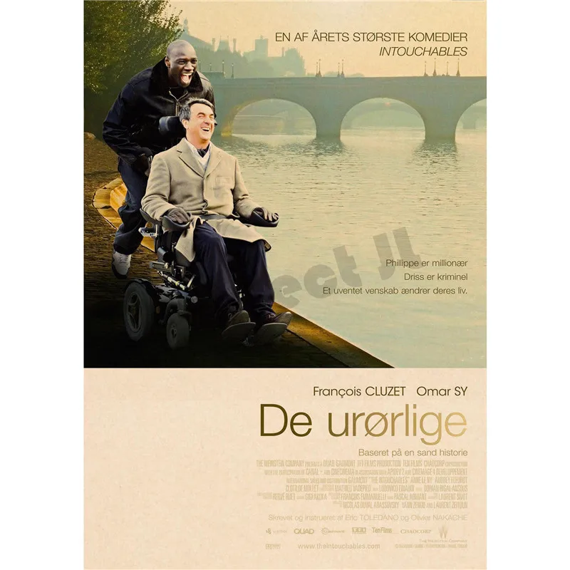 

Intouchables Home Furnishing decoration Kraft Movie Poster Drawing core Wall stickers 42x30cm(16.5x11.8inch)