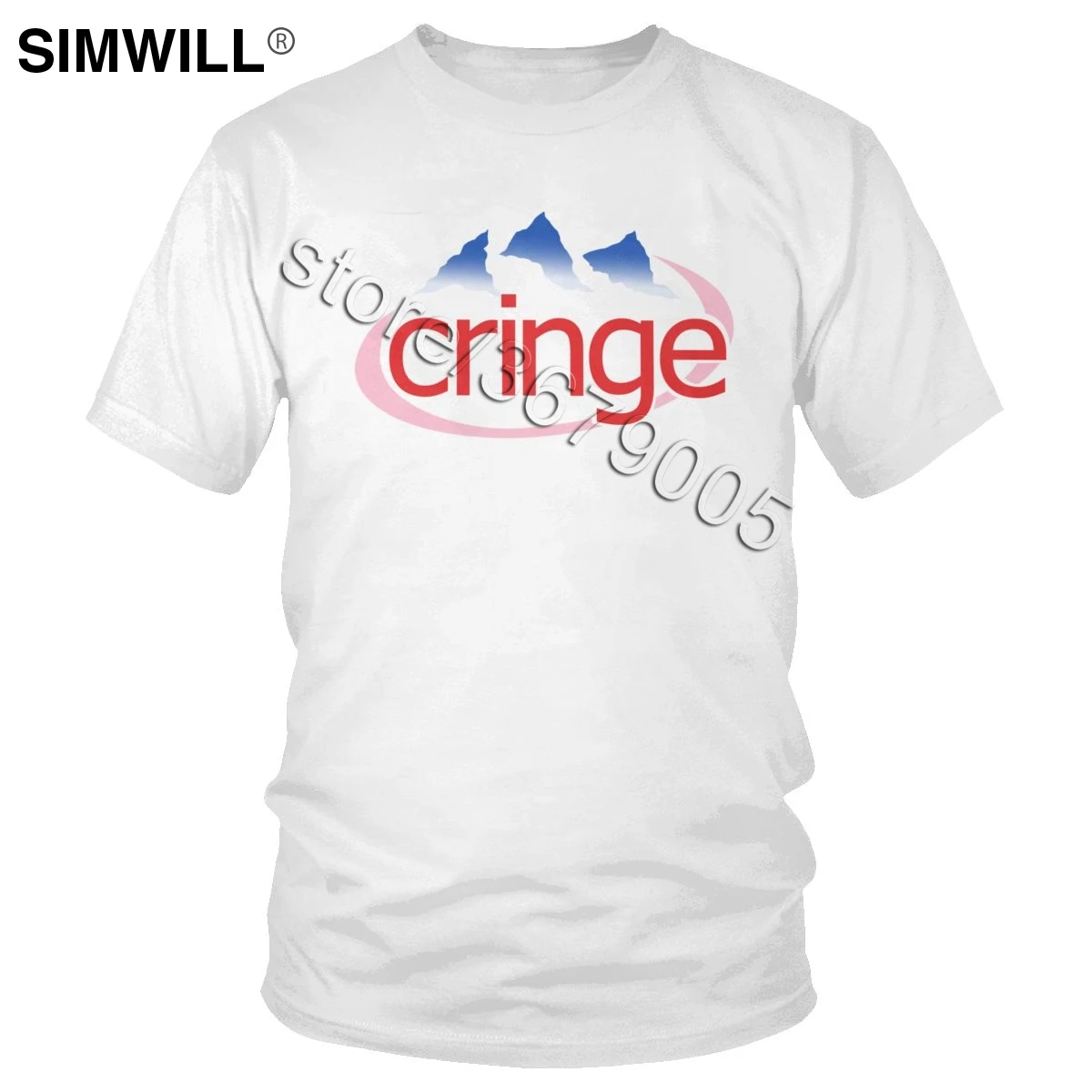Классический городская мода футболка для мужчин хлопок Cringe воды Летняя одежда с
