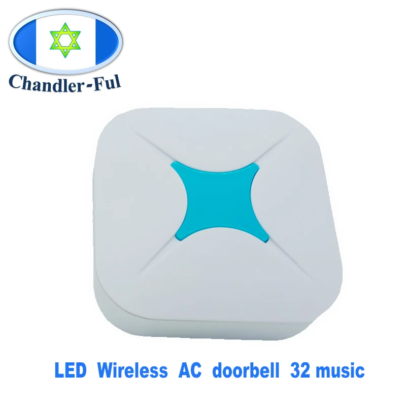 Дверной звонок со светодиодом беспроводной с питанием от переменного тока