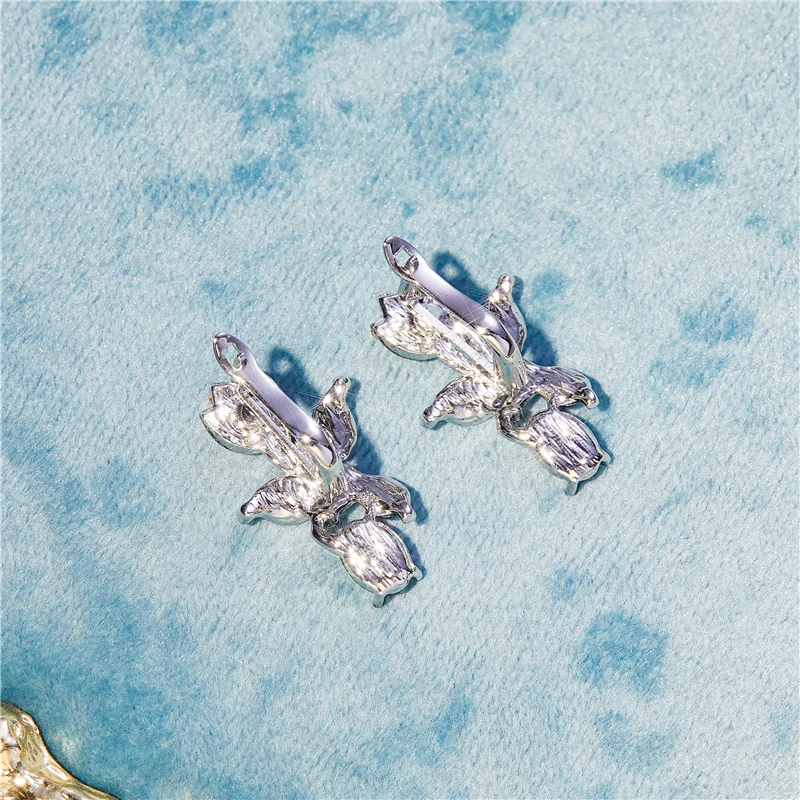 

Fashion Classic Exquisite Simple Popular Luxury Zircon Flower Shape Women's Earrings Valentine's Day Gift Jewelry Wholesale