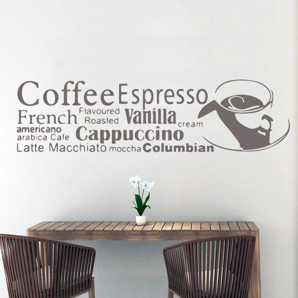 Бесплатная доставка кофе семья настенные наклейки росписи искусство домашний