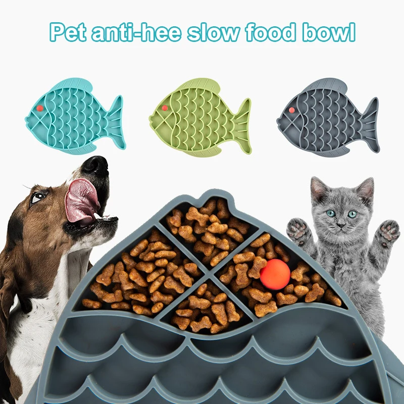 

Health Mat For Pet Dog Feeding Food Bowl Silicone Dog Feeding Lick Pad Dog Feeder Treat Dispensing Mat Dogs Cats Slow Food Bowls