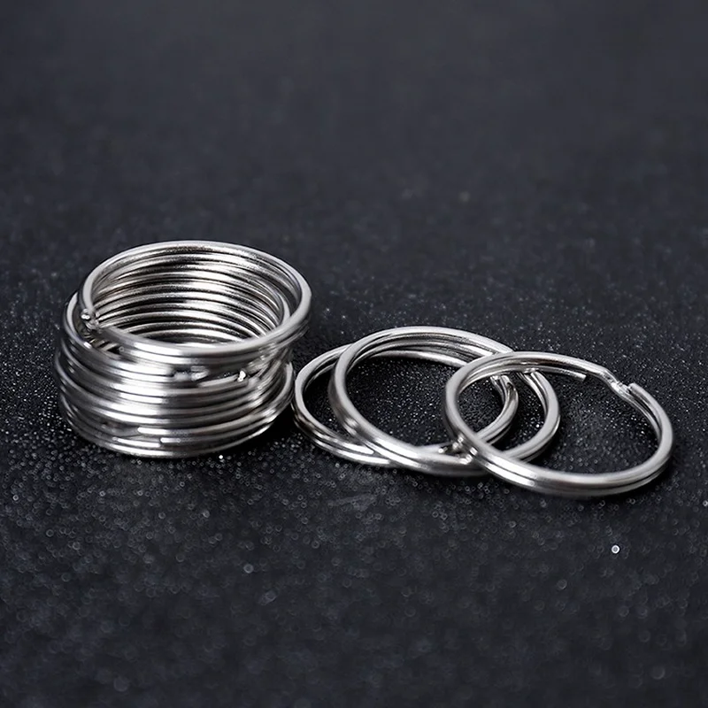 

10PCS Metal Stainless Steel Key Holder Split Rings Keyring Keychain Key Organizer Accessories 25mm