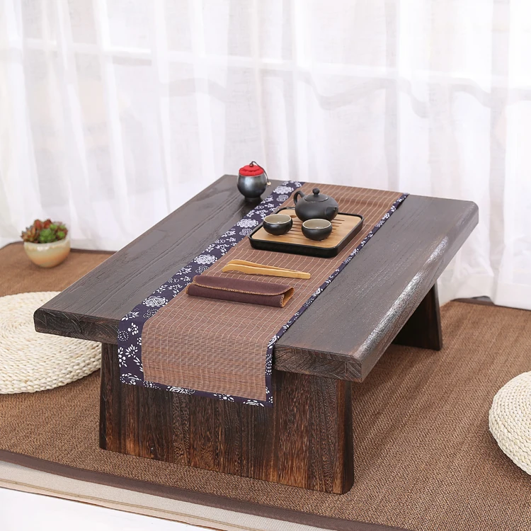 

Японский античный стол, прямоугольный, 80*65 см, твердая древесина павловнии, азиатская традиционная мебель для гостиной, низкий напольный ст...
