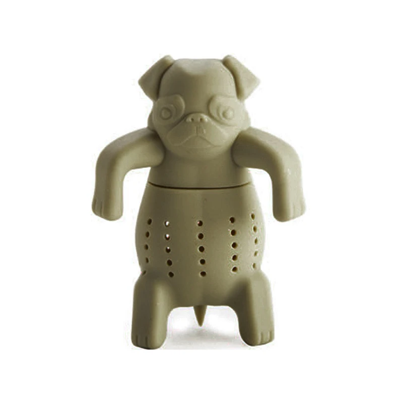 Cute Silicone Pug Dog Tea Infuser Tea Filter Diffuser Reusable Tea Strainer Spice Loose Tea Leaf Herbal Tool Teapot Kitchen Tool