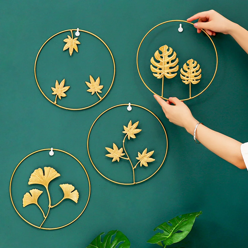 Подвесное настенное креативное железное украшение в виде листьев гинкго