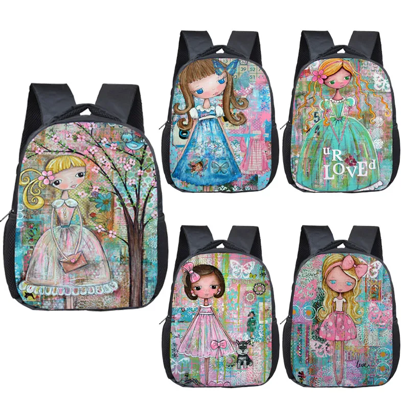 Детский рюкзак с мультипликационными куклами, милые школьные ранцы для девочек, Детский рюкзак для детского сада, Подарочная сумка для малы...