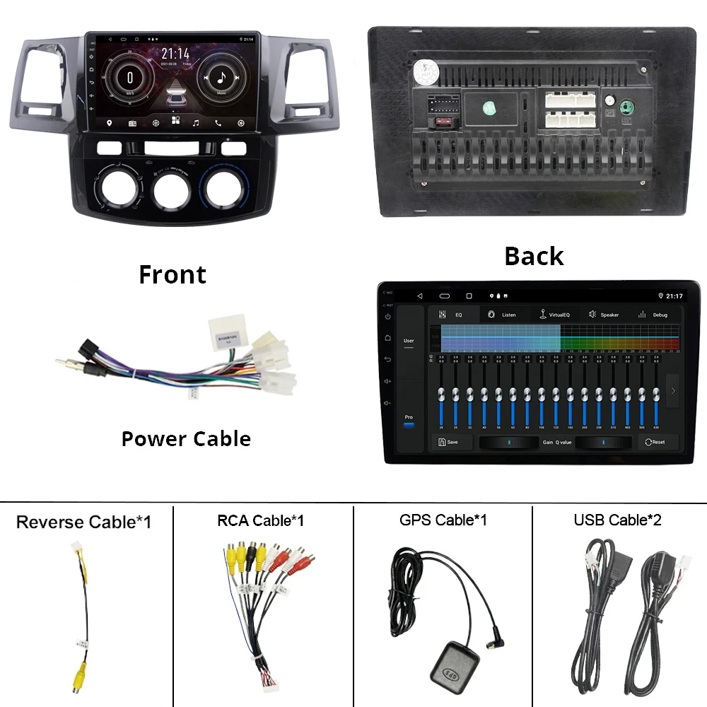 tiebro 2 din android10 car radio for toyota fortuner hilux 2007 2015 gps navigation stereo receiver dsp auto radio car video igo free global shipping