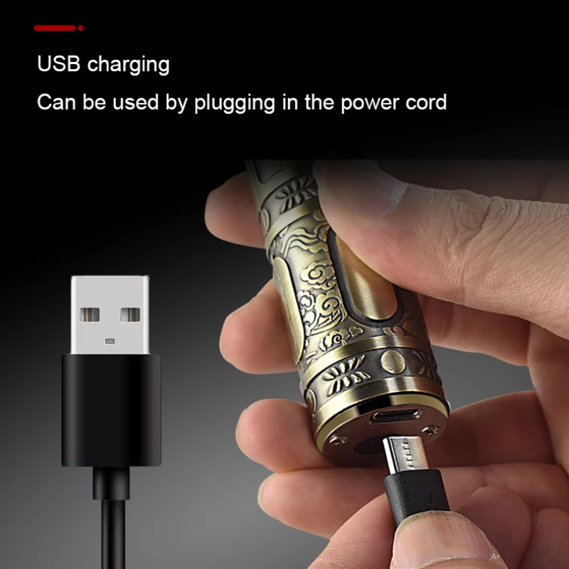 Portable Cordless 5W 3.7V Carved Electric Hair Trimmer Set Professional Metal USB Charging Clippers Care Cutter | Бытовая техника