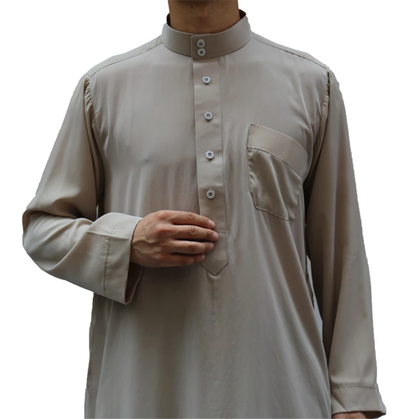 

Adult Abaya Muslim Man Islamic Clothing Jubba Thobe Kurta Pakistan Evening Dress Arabic Traditional Ramadan Long Sleeve Robes