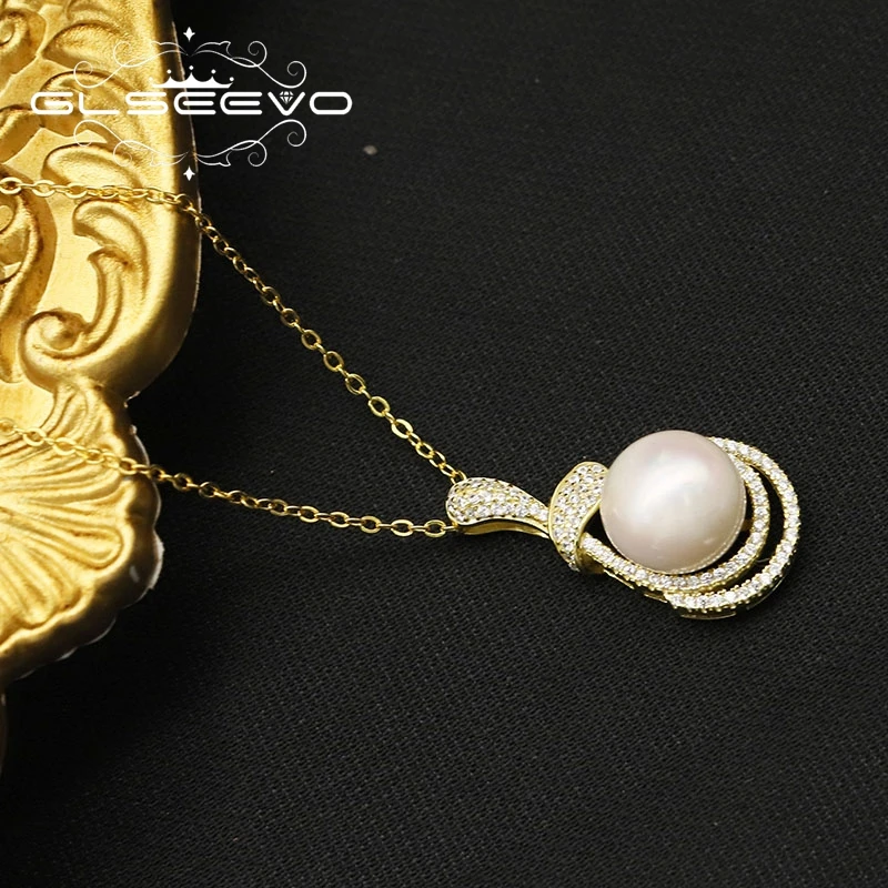 Glseev Music Symbol Sterling Silver Natural Freshwater Pearl Necklace Women's Birthday Party Fashion Exquisite Jewelry GN0321 |