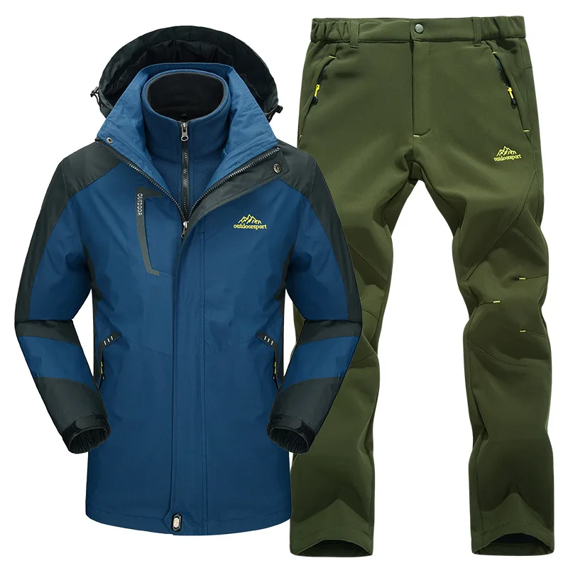Комплект из 2 предметов лыжный костюм флисовая подкладка куртка и штаны для