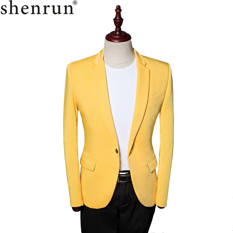 

Shenrun мужские куртки, повседневные блейзеры, желтый костюм, куртка, Модный Новый стильный костюм, для сцены, шоу вечерние вечеринки, свадьбы, ф...
